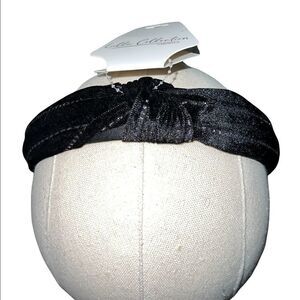 Lulla Collection by Bindaya Black w Silver Glitter Knotted Headband One Size New